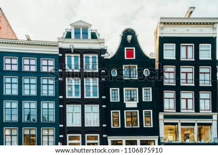 Similar – Image, Stock Photo Beautiful Architecture Of Dutch Houses On Amsterdam Canal In Autumn