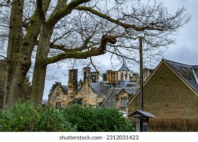 A beautiful architecture in England, hidden in the forest  - Shutterstock ID 2312031423