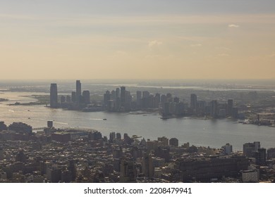 Beautiful Arial Panoramic View Of New York City. 