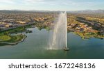Beautiful Arizona evening with water feature in Fountain Hills￼￼