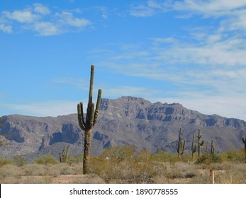 the beautiful Arizona sky and Superstition Mountains