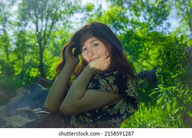 A beautiful Armenian girl posing under sunlight
