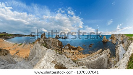 Similar – Image, Stock Photo Cantabrian coast with overcast sky