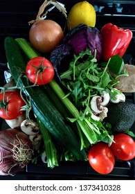 A Beautiful Array Of Colorful Vegetables. Fresh, Locally Grown, Non-GMO, Organic Whole Food Is A Big Part Of Eating Healthy And Responsibly. A Plantbased Diet Can Help Regulate Your Digestive Track. 