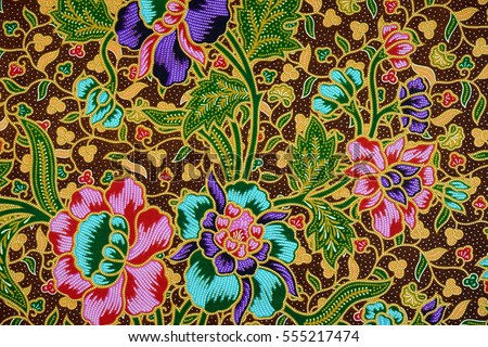 Beautiful Art Malaysian  Indonesian  Batik  Pattern Stock 