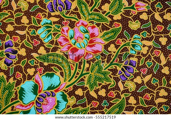 Beautiful Art Malaysian  Indonesian  Batik  Pattern Stock 