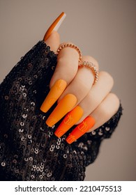 Beautiful Art Manicure Design Nails. Halloween Nail Art Design.