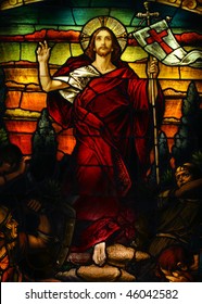 Beautiful artistic stained glass portrait of Jesus
