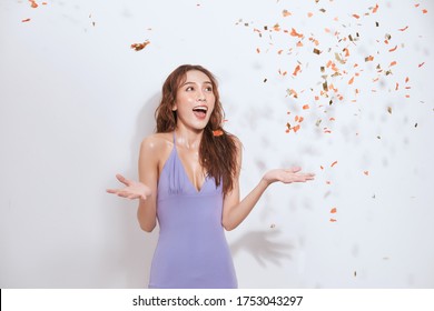 Beautiful Asia Young Woman in a Pretty mini dress on white background - Shutterstock ID 1753043297
