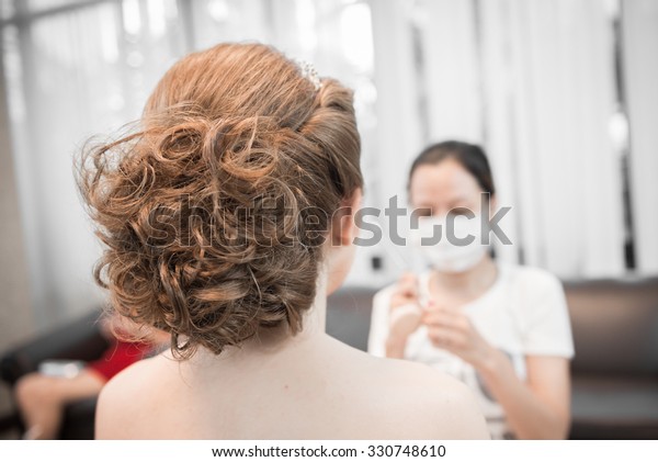 Beautiful Asian Bride Fashion Wedding Hairstyle Stock Photo Edit