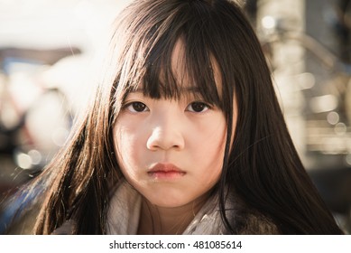 Beautiful Asian Girl Face Close Up