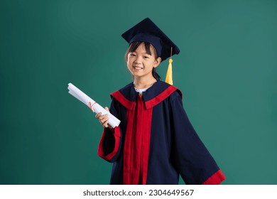 beautiful asian girl posing on blue background - Powered by Shutterstock