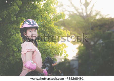 Similar – Schöner Teenager mit Helm zum Reitenlernen