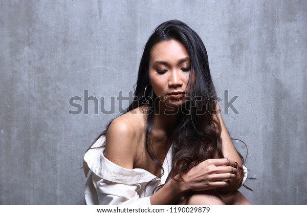 Beautiful Asian Long Straight Black Hair Stock Photo Edit Now