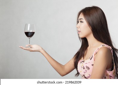 Girl Holding A Wine Glass Images Stock Photos Vectors