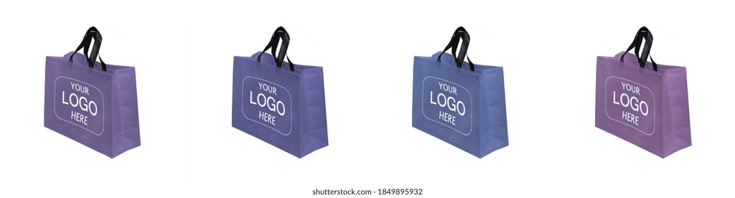 Beautiful Assorted Color Shopping Bags. Shopping Bags Mock Up. Copy Space For Text And Logo. Your Logo Here