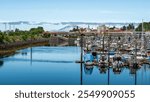 Beautiful attractive tourist town Sitka, Alaska, USA, with  mountains, ocean,lake, snow cap mountains, volcano, church, sea port,fish village