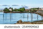 Beautiful attractive tourist town Sitka, Alaska, USA, with  mountains, ocean,lake, snow cap mountains, volcano, church, sea port,fish village