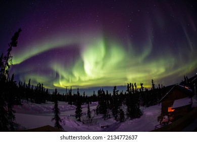 Beautiful aurora in Fairbanks, Alaska.