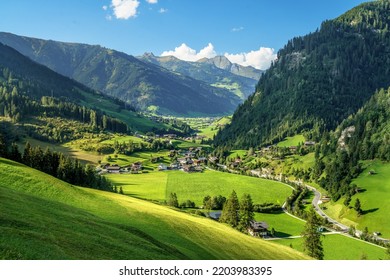 Beautiful Austrian Village Nestled Lush Green Stock Photo 2203983395 ...