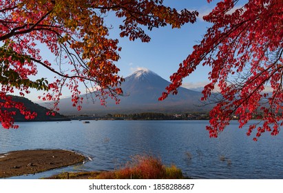 Beautiful autumn colors of Mt Fuji