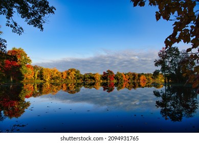 The Beautiful Autumn Landscape With Colorful Foliage  Salem, Connecticut 