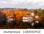 A beautiful Autumn morning in Shelton, Connecticut, USA.