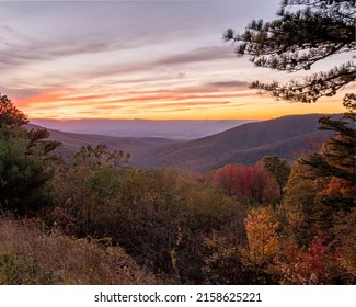 A Beautiful Autumn View In Shenandoah Valley, Virginia