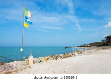 Beautiful Azure Sea And The Rocky Beach, Tyrrhenian Sea In Tuscany, Italy