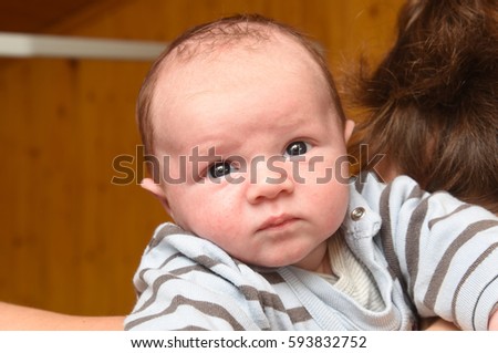 Similar – Cute baby in hands of crop anonymous father