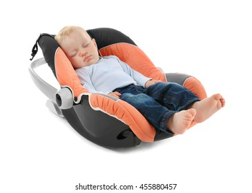 Beautiful Baby Sleeping In Car Seat