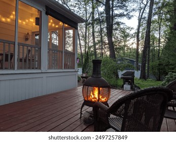 Beautiful back patio and chimnea