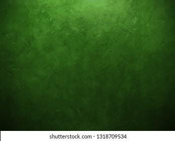 Beautiful Background Green Painting Wall With Brush Stoke, Gradient Background Painted Wall With Brush Texture And Beautiful Bright Nature Green Color Lighting, Dark Fancy Green Moss Backdrop 