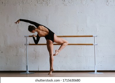 Beautiful ballerina training in the class