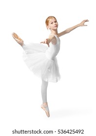 Beautiful Ballet Dancer On White Background