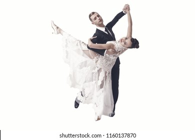 Beautiful Ballroom Dance Couple Dance Pose Stock Photo 1160137870 ...