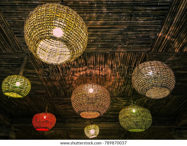 Beautiful Bamboo Ceiling Lights Stock Photo Edit Now 789870037