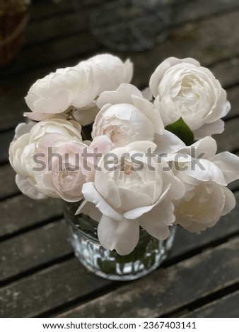 beautiful basket of white roses