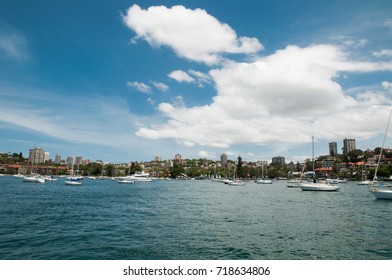 Beautiful bay with boats in the nice cloudy day in summer. - Shutterstock ID 718634806
