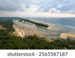 Beautiful beach aerial view Someshwara Beach Ottinene Beach