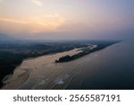 Beautiful beach aerial view Someshwara Beach Ottinene Beach