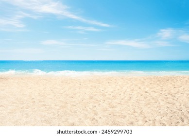 Beautiful  beach background. Natural landscape with empty tropical beach.