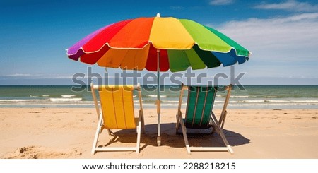 Beautiful beach banner. Amazing beach landscape. White sand, chairs and umbrella travel tourism wide panorama background concept