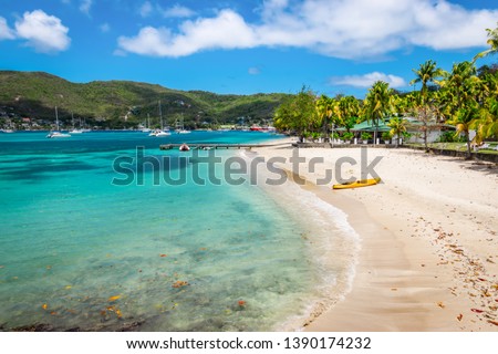 Beautiful beach of Bequia, St Vincent and the Grenadines.