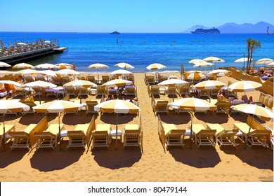 Beautiful Beach In Cannes, France