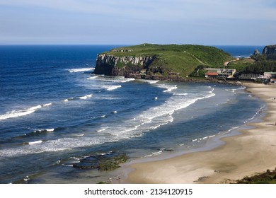Beautiful beach cove seen from above - Torres Rio Grande do Sul - Shutterstock ID 2134120915