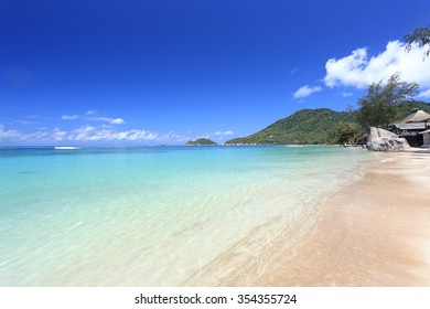 Beautiful beach with fine white sand on Koh Tao island, tropical beach Surat Thani Province, Thailand  - Powered by Shutterstock