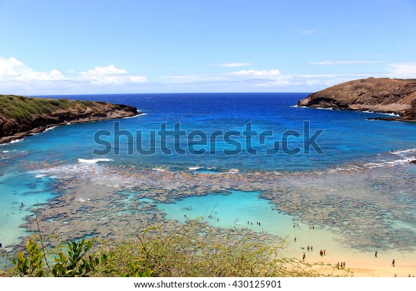 Beautiful beach Hanauma bay in Oahu island Hawaii 