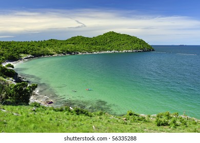 Beautiful beach and island with sunshine in summer season at Thailand
