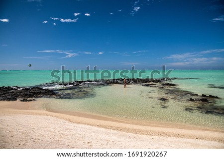 Beautiful beach of Mauritius Island, Africa.